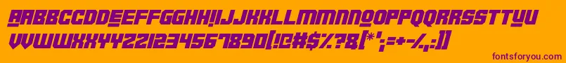 Robotronica Italic-Schriftart – Violette Schriften auf orangefarbenem Hintergrund