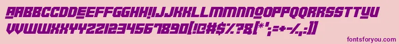 Robotronica Italic-fontti – violetit fontit vaaleanpunaisella taustalla