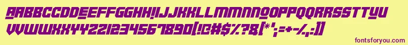 Шрифт Robotronica Italic – фиолетовые шрифты на жёлтом фоне