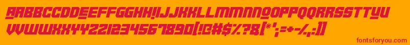 Robotronica Italic Font – Red Fonts on Orange Background