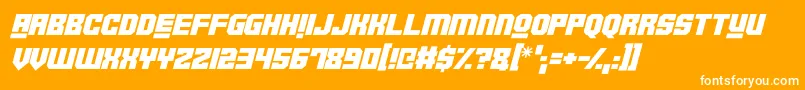 Robotronica Italic Font – White Fonts on Orange Background