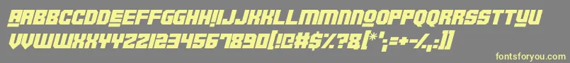 Robotronica Italic-fontti – keltaiset fontit harmaalla taustalla