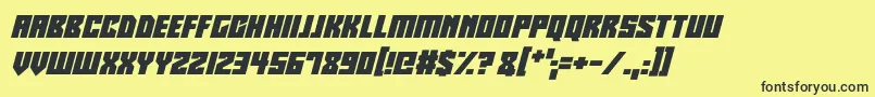 Robotronics Italic Font – Black Fonts on Yellow Background