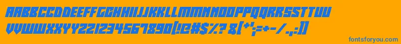 Robotronics Italic Font – Blue Fonts on Orange Background