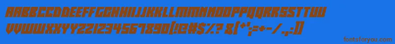 Robotronics Italic Font – Brown Fonts on Blue Background