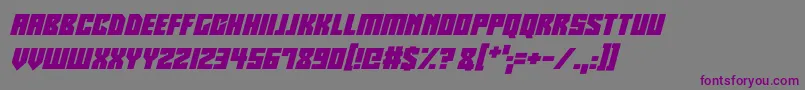 Robotronics Italic Font – Purple Fonts on Gray Background