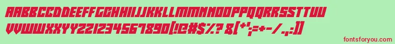 Robotronics Italic Font – Red Fonts on Green Background