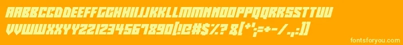 Robotronics Italic Font – Yellow Fonts on Orange Background