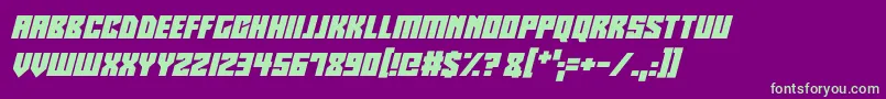 Robotronics Italic Font – Green Fonts on Purple Background