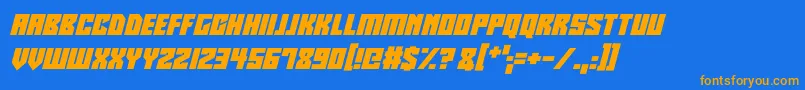 Robotronics Italic Font – Orange Fonts on Blue Background