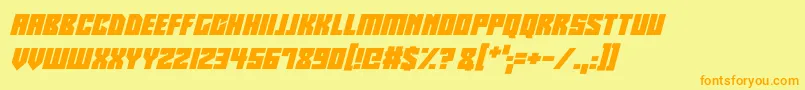 Robotronics Italic Font – Orange Fonts on Yellow Background