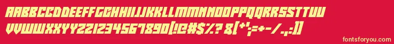 Robotronics Italic Font – Yellow Fonts on Red Background