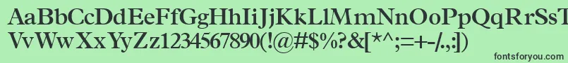 TerminussskSemibold-fontti – mustat fontit vihreällä taustalla
