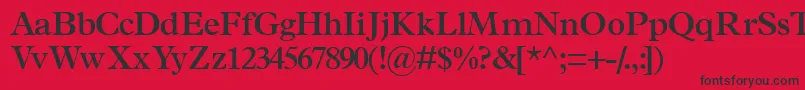 TerminussskSemibold-fontti – mustat fontit punaisella taustalla
