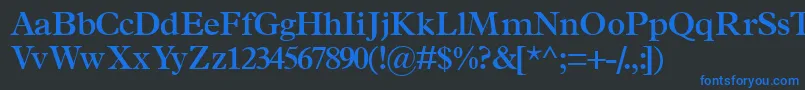 フォントTerminussskSemibold – 黒い背景に青い文字