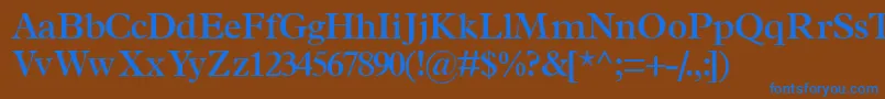 TerminussskSemibold-fontti – siniset fontit ruskealla taustalla