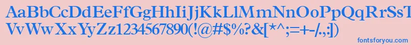 TerminussskSemibold-fontti – siniset fontit vaaleanpunaisella taustalla