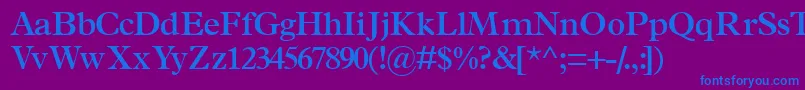 TerminussskSemibold-fontti – siniset fontit violetilla taustalla