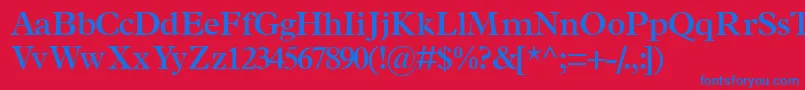 TerminussskSemibold-fontti – siniset fontit punaisella taustalla