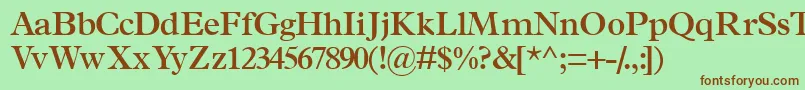 TerminussskSemibold-Schriftart – Braune Schriften auf grünem Hintergrund