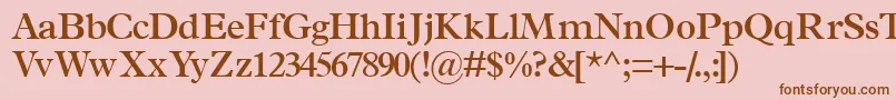 フォントTerminussskSemibold – ピンクの背景に茶色のフォント