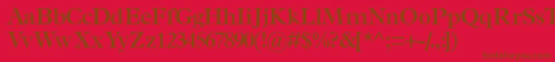 TerminussskSemibold-Schriftart – Braune Schriften auf rotem Hintergrund