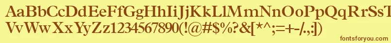 TerminussskSemibold-fontti – ruskeat fontit keltaisella taustalla