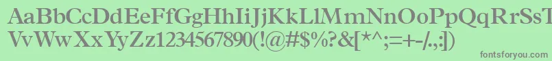 TerminussskSemibold-fontti – harmaat kirjasimet vihreällä taustalla