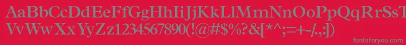 TerminussskSemibold-Schriftart – Graue Schriften auf rotem Hintergrund