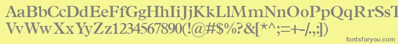 TerminussskSemibold-fontti – harmaat kirjasimet keltaisella taustalla