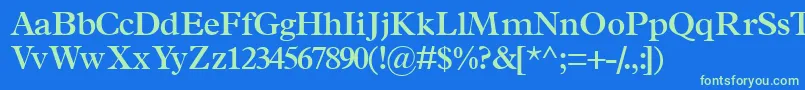 TerminussskSemibold Font – Green Fonts on Blue Background