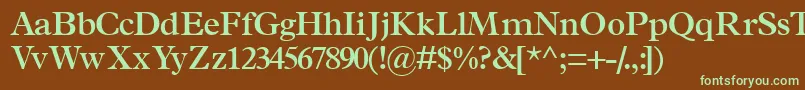 TerminussskSemibold Font – Green Fonts on Brown Background