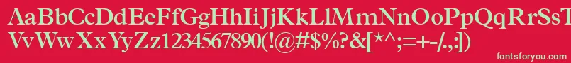 TerminussskSemibold-Schriftart – Grüne Schriften auf rotem Hintergrund