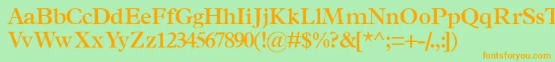 TerminussskSemibold-fontti – oranssit fontit vihreällä taustalla