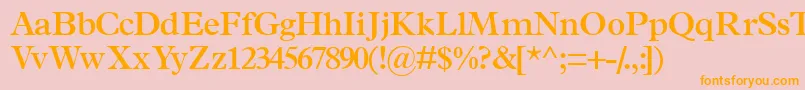TerminussskSemibold-Schriftart – Orangefarbene Schriften auf rosa Hintergrund