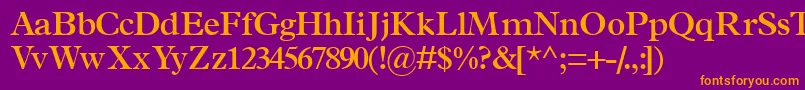 TerminussskSemibold-Schriftart – Orangefarbene Schriften auf violettem Hintergrund