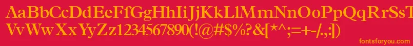 TerminussskSemibold-fontti – oranssit fontit punaisella taustalla