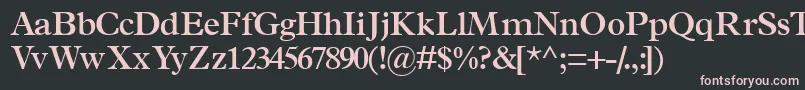 TerminussskSemibold-fontti – vaaleanpunaiset fontit mustalla taustalla