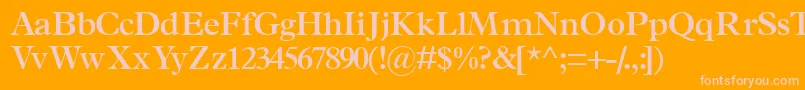 TerminussskSemibold-fontti – vaaleanpunaiset fontit oranssilla taustalla