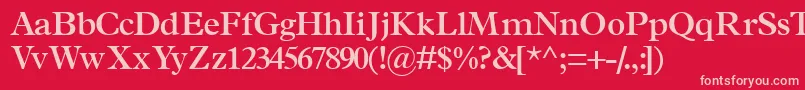 TerminussskSemibold-fontti – vaaleanpunaiset fontit punaisella taustalla