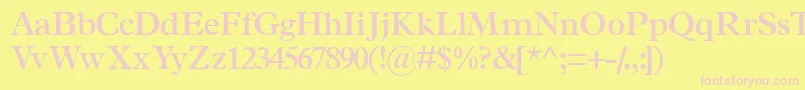 TerminussskSemibold-fontti – vaaleanpunaiset fontit keltaisella taustalla