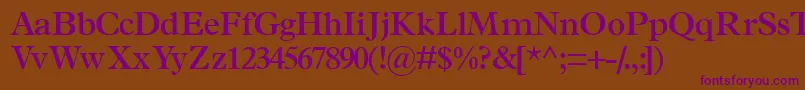 フォントTerminussskSemibold – 紫色のフォント、茶色の背景