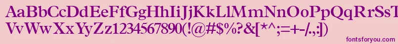 TerminussskSemibold-fontti – violetit fontit vaaleanpunaisella taustalla