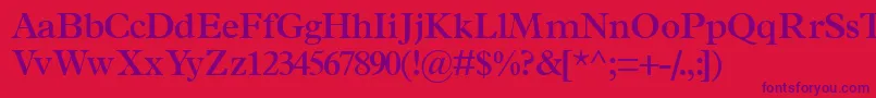 フォントTerminussskSemibold – 赤い背景に紫のフォント