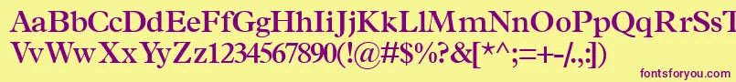 TerminussskSemibold-fontti – violetit fontit keltaisella taustalla