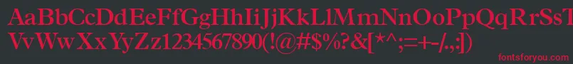 フォントTerminussskSemibold – 黒い背景に赤い文字