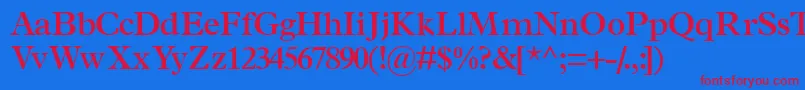 TerminussskSemibold-fontti – punaiset fontit sinisellä taustalla