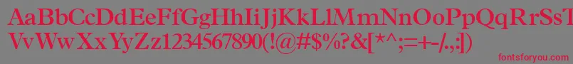 フォントTerminussskSemibold – 赤い文字の灰色の背景
