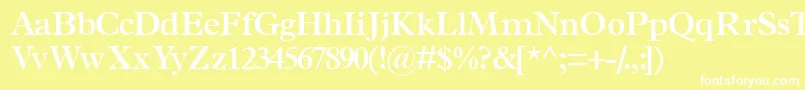 フォントTerminussskSemibold – 黄色い背景に白い文字