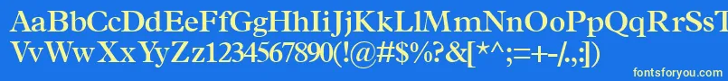 TerminussskSemibold-fontti – keltaiset fontit sinisellä taustalla